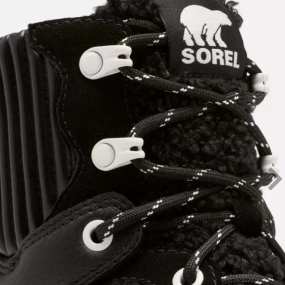 Sorel Women's Brex Cozy Lace Boot Black Sea Salt US Women 9 Waterproof - Picture 4 of 8